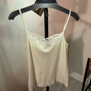ConTa Lace cami cool girl 100% cotton layering peekaboo lace decolletage M/L